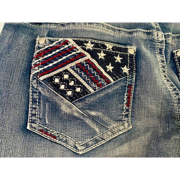 Vintage Patriotic Stars & Stripes Denim Shorts - Picture 4 of 6